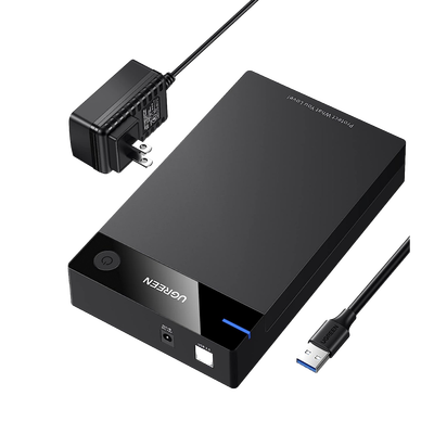 Carcasa de Disco Duro para  3.5″ y  2.5″ (Enclosure) | Con Cable USB 3.0 | Para HDD 3.5″ / SSD 2.5″ | SATA I/II/III | UASP | Hasta 16 TB | Compatible con Windows, Linux, Mac OS | No Requiere Controlador | Cable 1m | Incluye Adaptador d