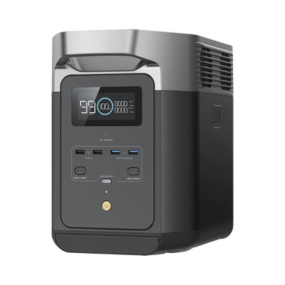 EcoFlow DELTA 2 MAX | Estación de Energía Portátil 2048Wh Litio LFP / 6 AC 2400 W (Max. 3400W) / 2 USB-C 100W / Capacidad para Aumentar Respaldo / Soporta Cargador de Coche 10A a 12.6V / Conectividad WiFi y Bluetooth (App) / Carga Sol