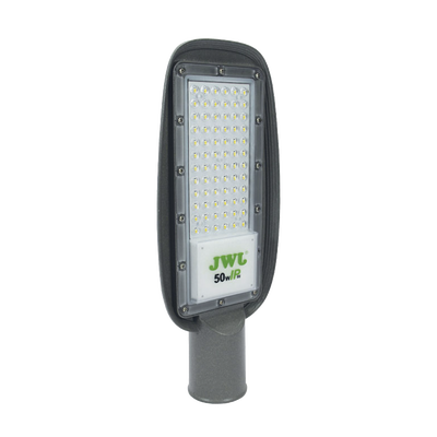 Luminaria LED de 50 W/ 100 – 265 V CA ~50/60 Hz / Fotocelda / Color Blanco/ Dimensiones 160 x 390 x 78 mm / Ángulo de Luz 135°.